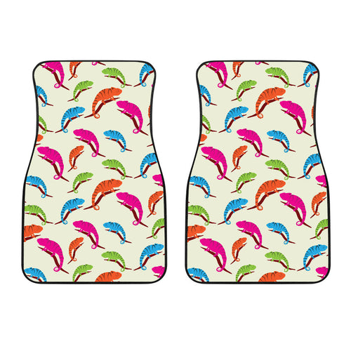 Colorful Chameleon Lizard Pattern  Front Car Mats