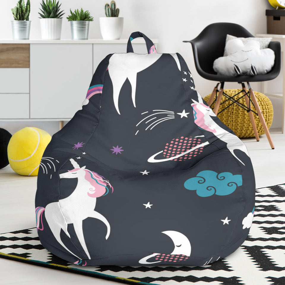 Unicorn Rainbows Moon Clound Star Pattern Bean Bag Cover