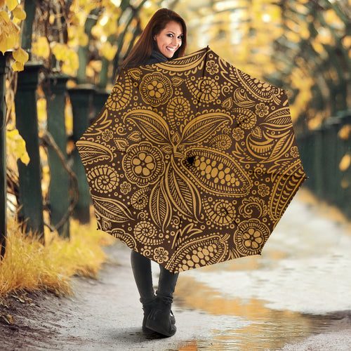 Cocoa Beans Tribal Polynesian Pattern Background Umbrella