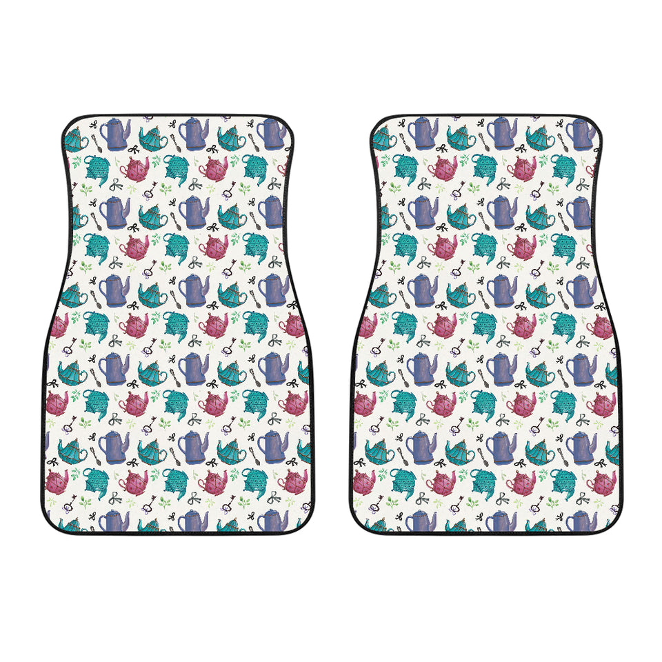 Tea pots Pattern Print Design 05 Front Car Mats