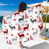 Deer Tree Snowflakes Chrismas Pattern Sarong