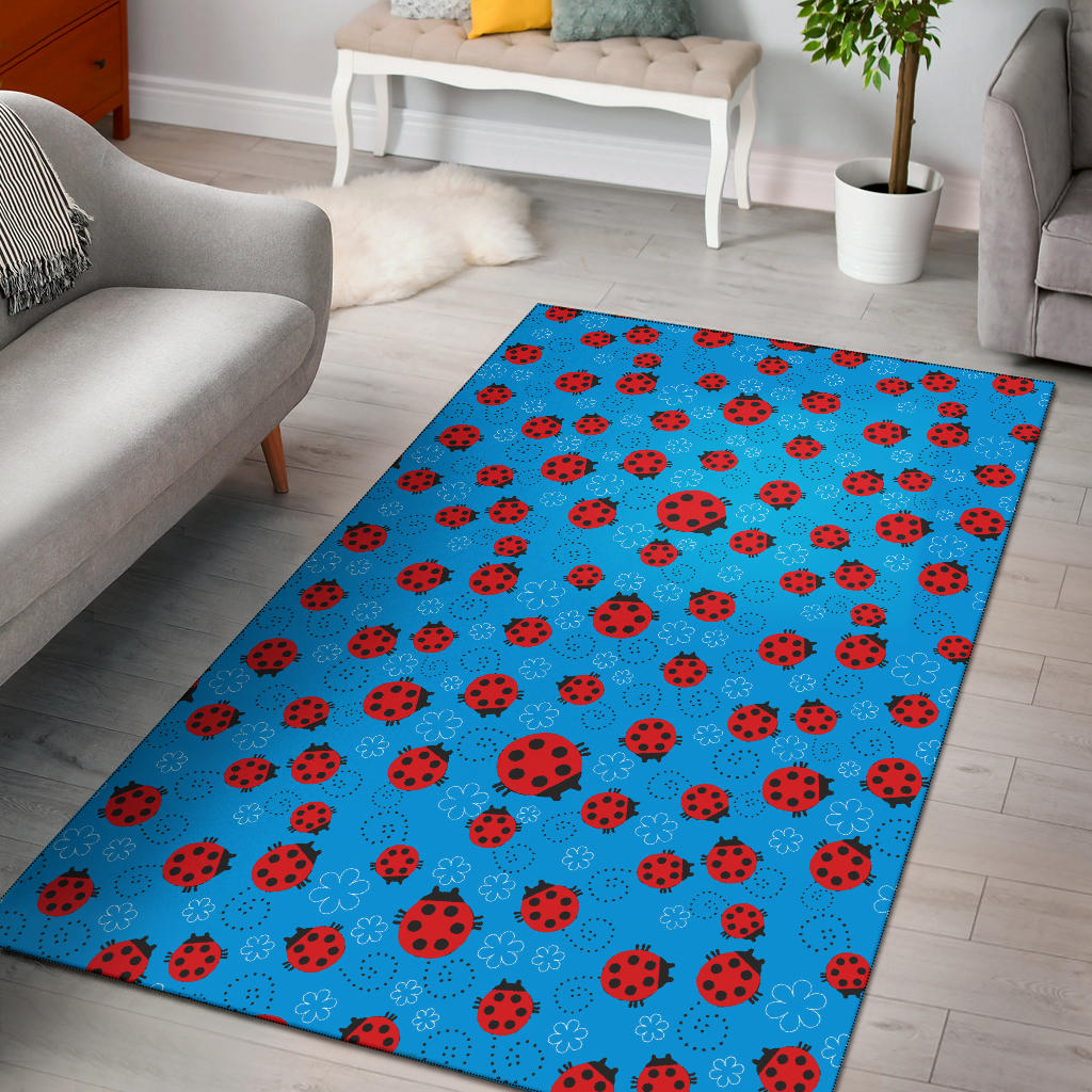 Ladybug Pattern Print Design 02 Area Rug