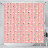 Cute Hamster Cheese Pattern Pink Background Shower Curtain Fulfilled In US