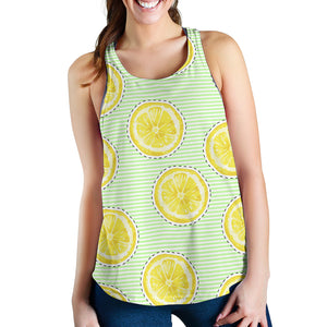 slice of lemon pattern Women Racerback Tank Top