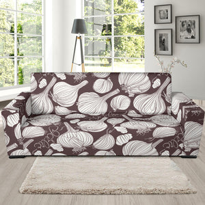 Garlic Bulb Dark Background Sofa Slipcover