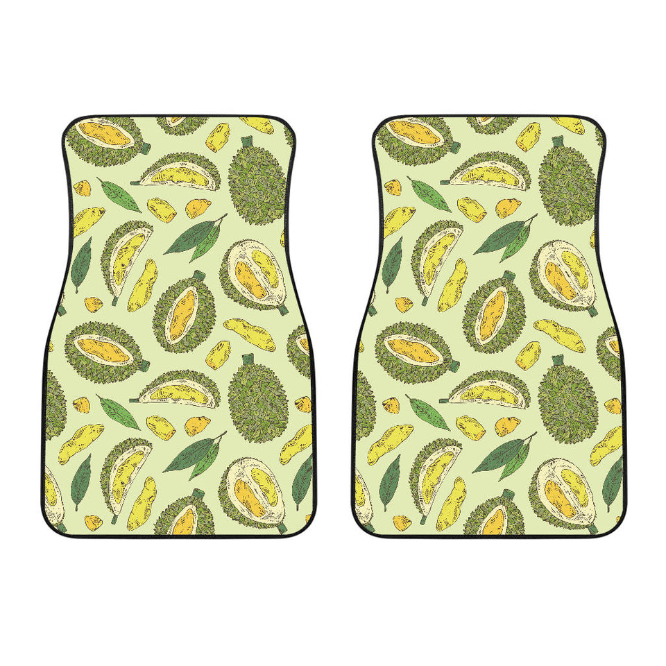 Durian Leaves Pattern Background Front Car Mats