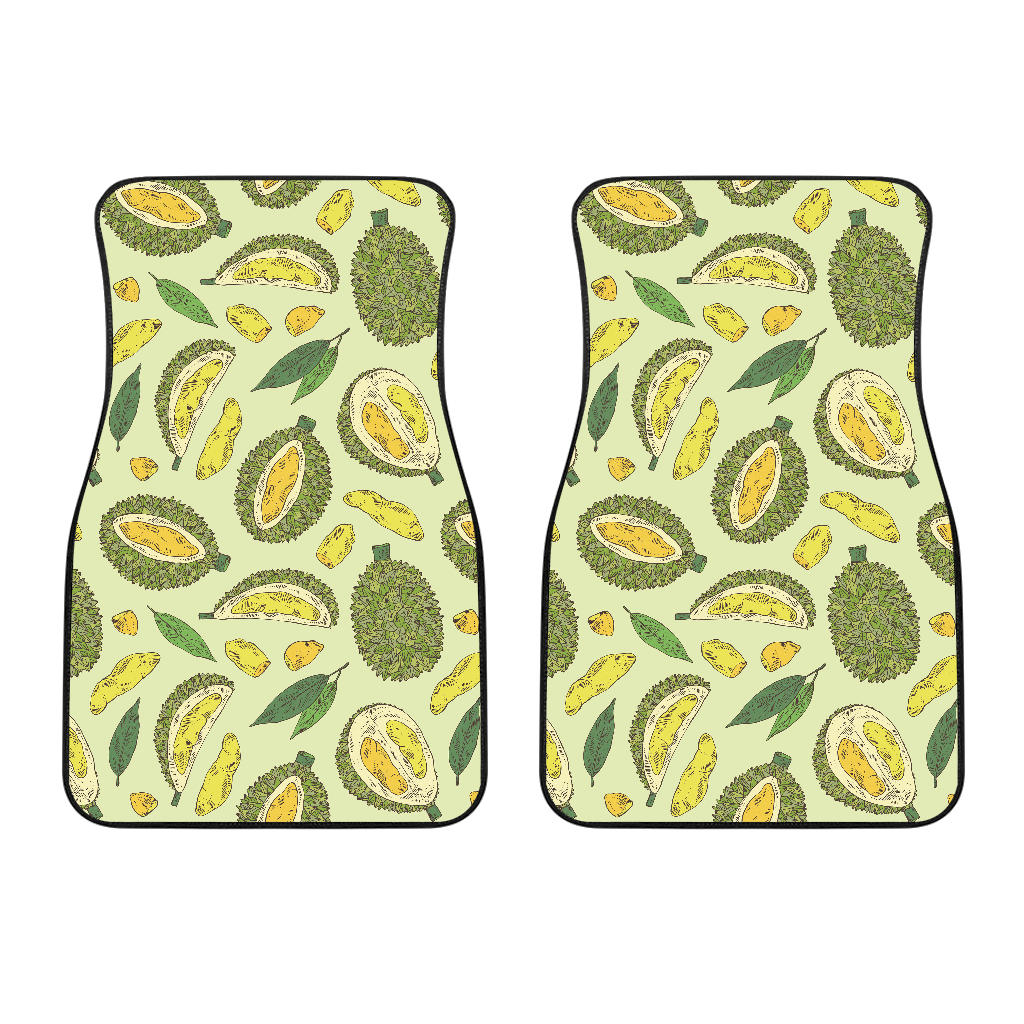 Durian Leaves Pattern Background Front Car Mats