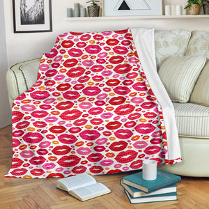 Lips Pattern Print Design 01 Premium Blanket