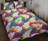 Colorful crow illustration pattern Quilt Bed Set