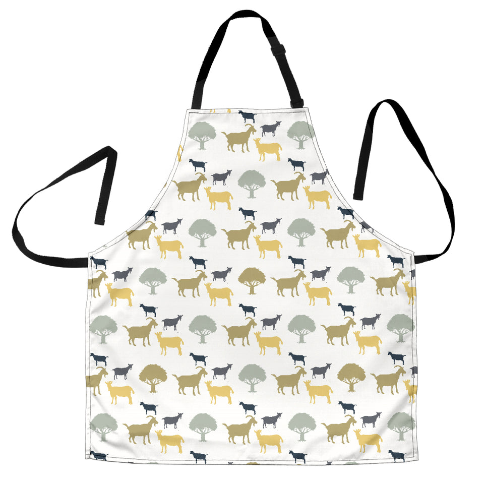 Silhouettes Of Goat And Tree Pattern Adjustable Apron