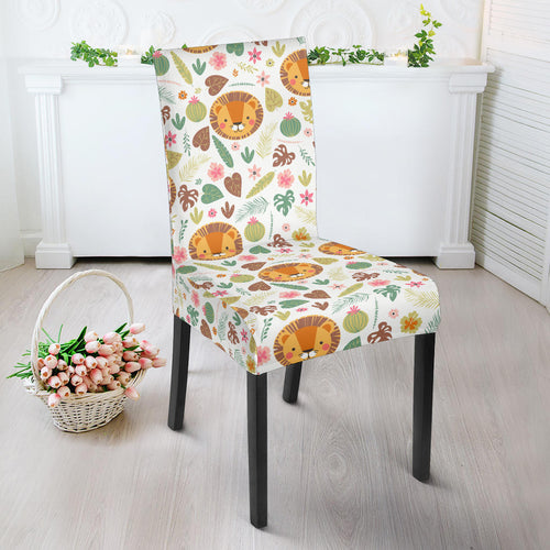 Lion Pattern Print Design 04 Dining Chair Slipcover