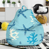 Blue Starfish Coral Reef Pattern Bean Bag Cover