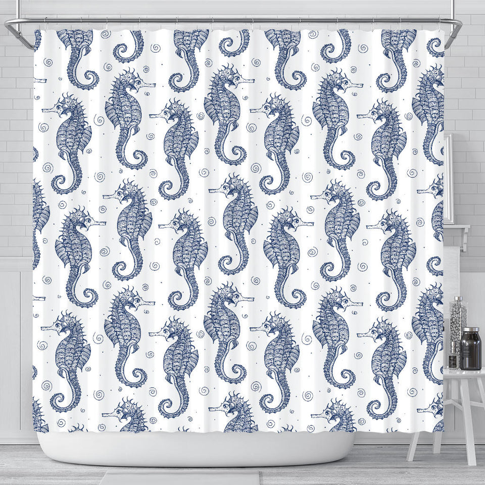 Seahorse Pattern Background Shower Curtain Fulfilled In US