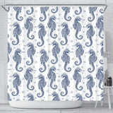 Seahorse Pattern Background Shower Curtain Fulfilled In US