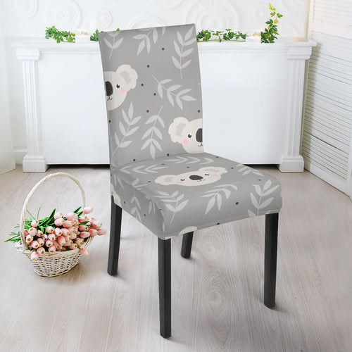 Cute Koala Leaves Pattern Dining Chair Slipcover
