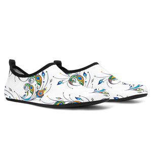 Peacock Feather Pattern Aqua Shoes