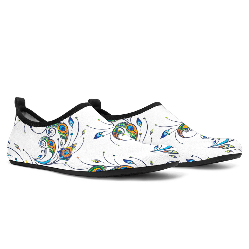 Peacock Feather Pattern Aqua Shoes