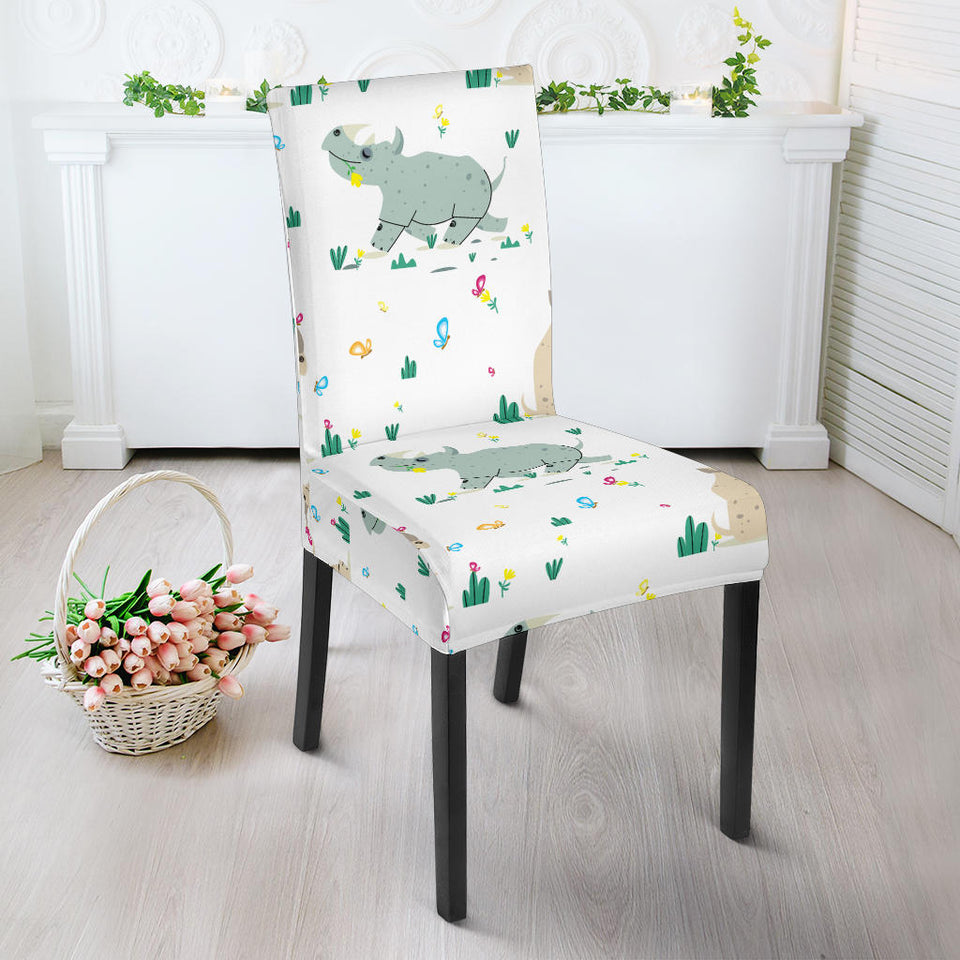 Cute Rhino Pattern Dining Chair Slipcover
