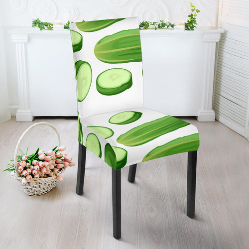 Cucumber Whole Slices Pattern Dining Chair Slipcover