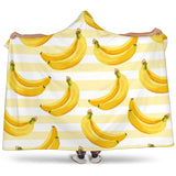 Banana Pattern Blackground Hooded Blanket