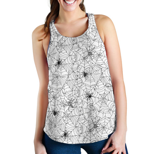 Spider web cobweb pattern Women Racerback Tank Top