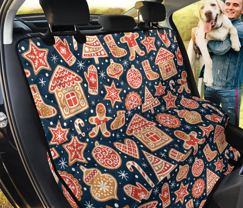 Christmas Gingerbread Cookie Pattern Dog Car Seat Covers