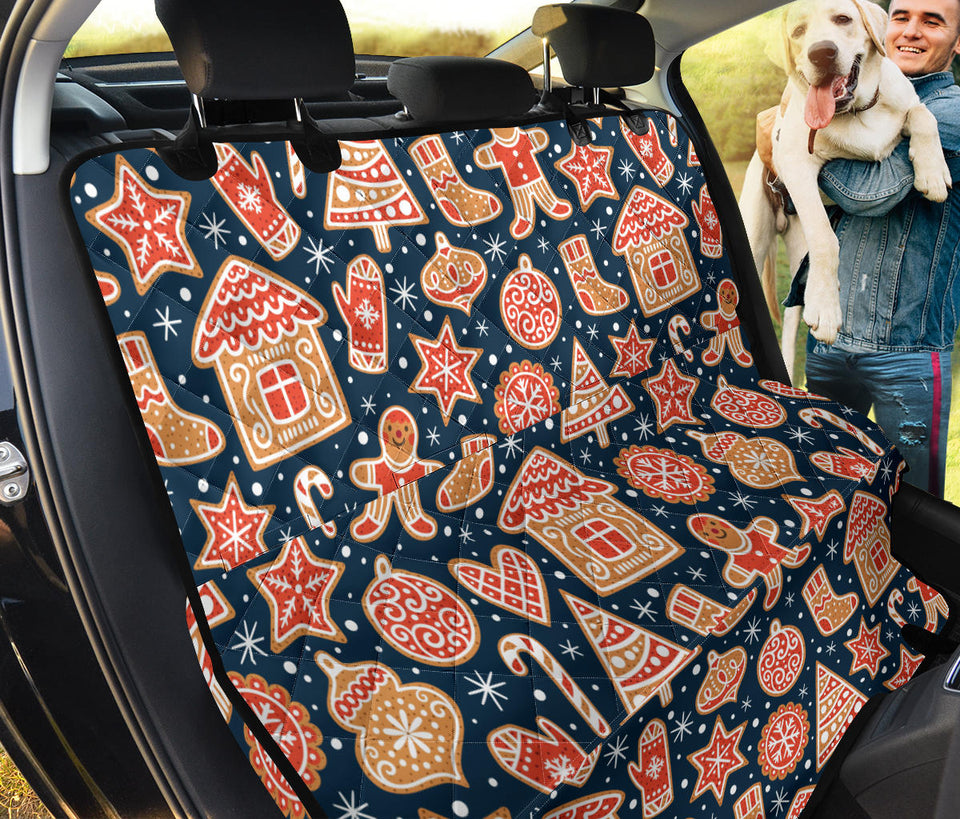Christmas Gingerbread Cookie Pattern Dog Car Seat Covers