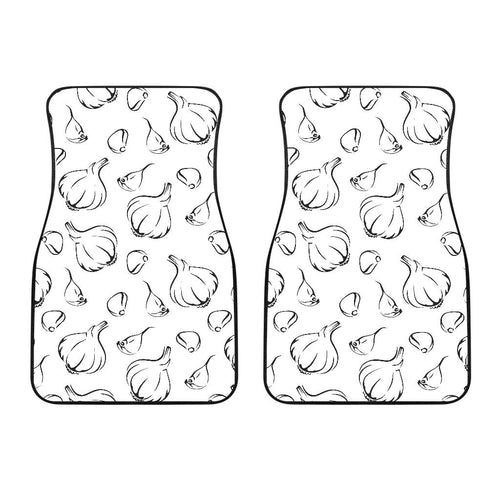 Garlic Pattern Black White Front Car Mats
