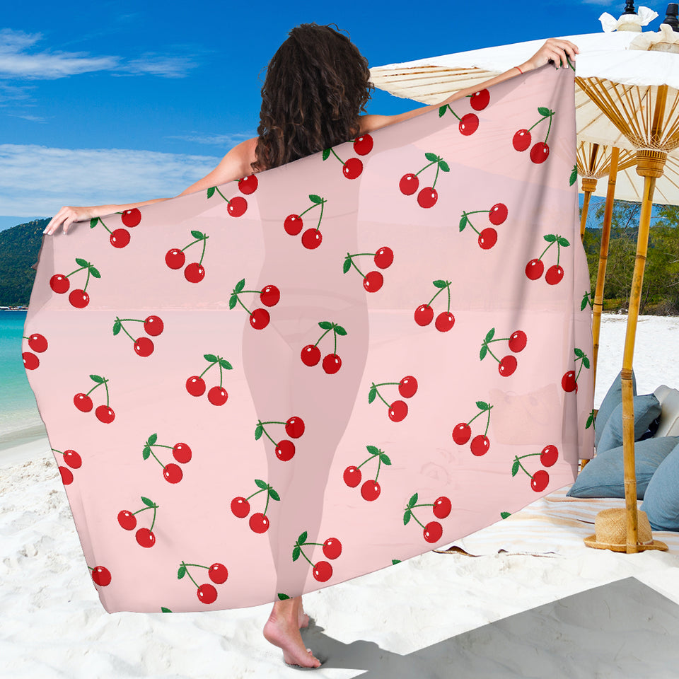 Cherry Pattern Pink Background Sarong
