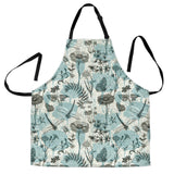 Dragonfly Butterfly Plants Insect Flower Vintage Style Pattern Adjustable Apron