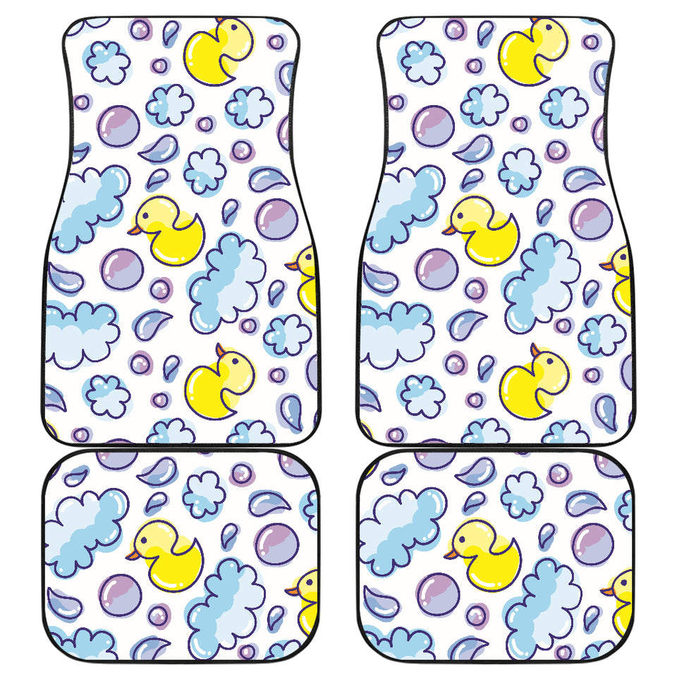 Duck Toy Pattern Print Design 01 Front and Back Car Mats