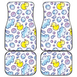 Duck Toy Pattern Print Design 01 Front and Back Car Mats