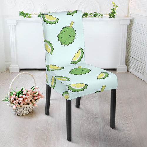 Durian Pattern Blue Background Dining Chair Slipcover
