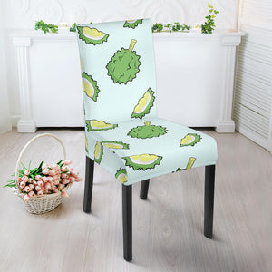 Durian Pattern Blue Background Dining Chair Slipcover