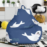 Cute White Baby Sea Lion Seal Pattern Bean Bag Cover