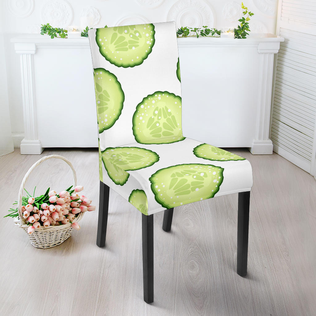 Cucumber Slices Pattern Dining Chair Slipcover