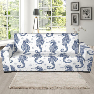 Seahorse Pattern Background Sofa Slipcover