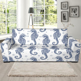 Seahorse Pattern Background Sofa Slipcover
