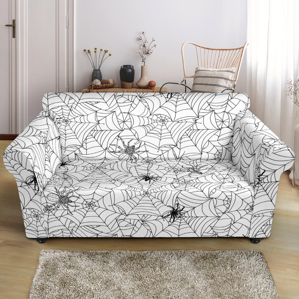 Spider Web Cobweb Pattern Loveseat Couch Slipcover