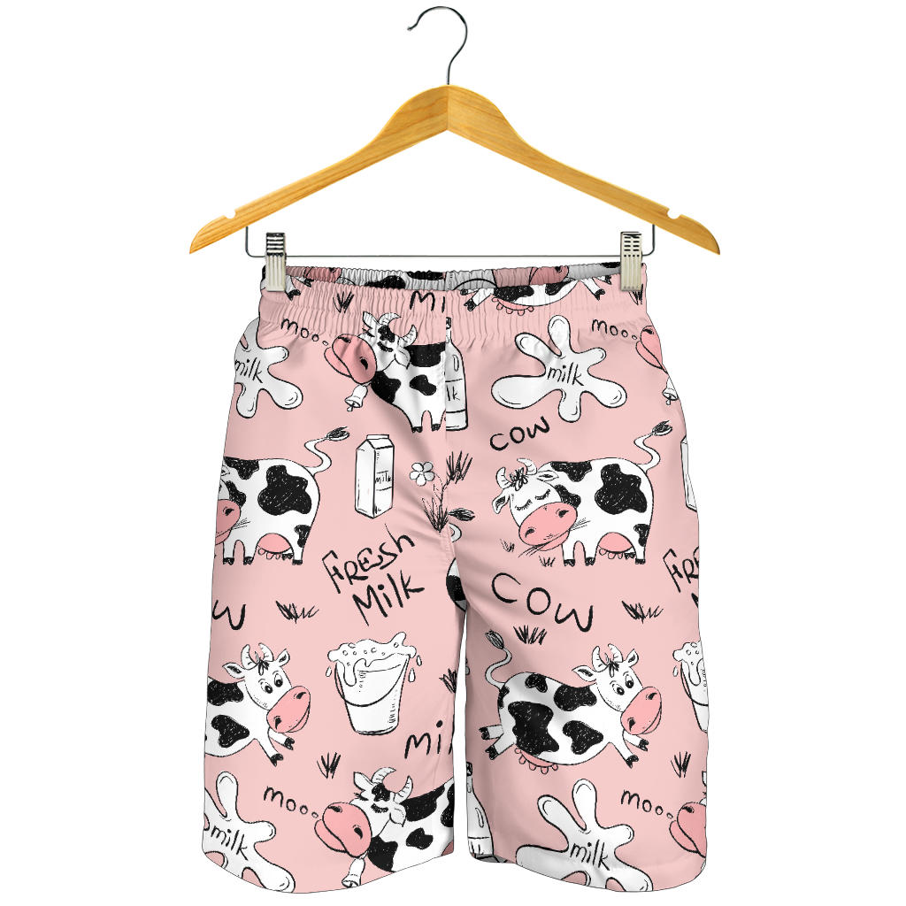 Cows Milk Product Pink Background Men Shorts