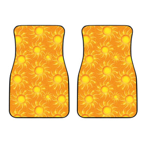 Sun Orange Background Front Car Mats