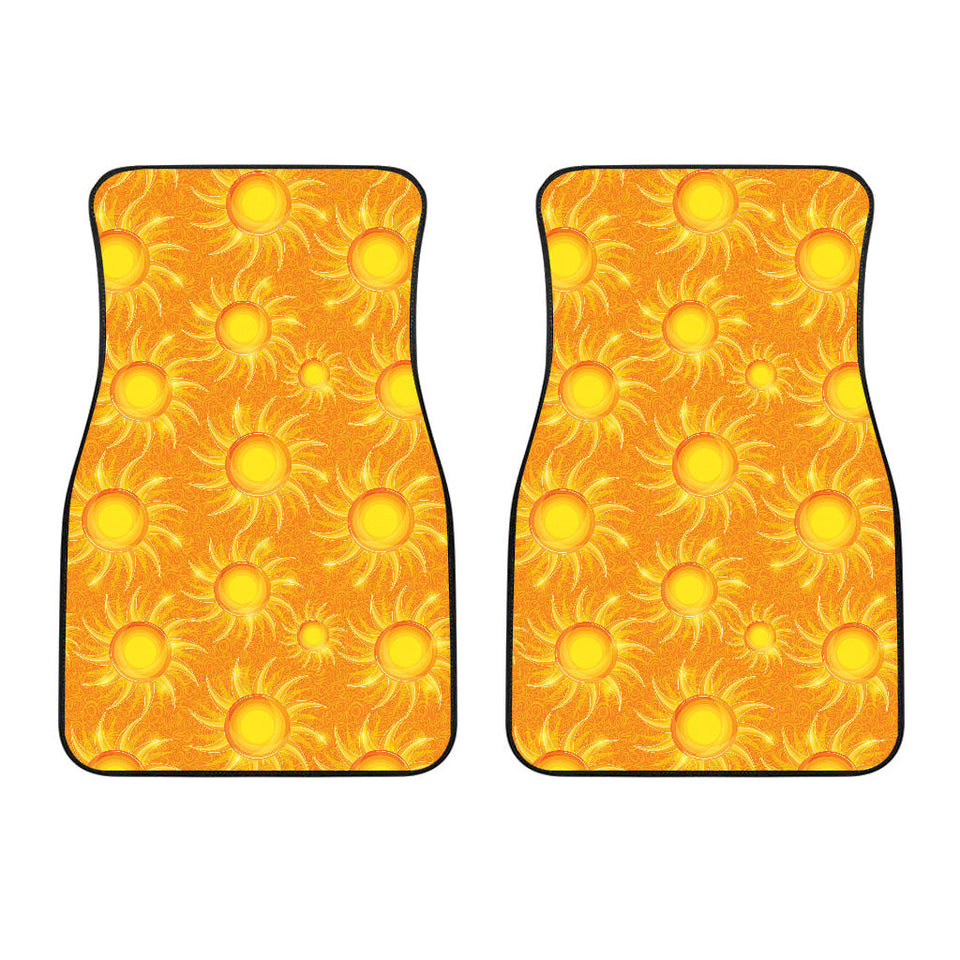 Sun Orange Background Front Car Mats