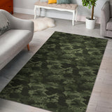 Digital Green Camo Camouflage Pattern Area Rug