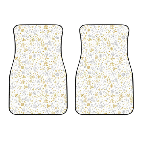 Christmas Tree Christmas Element Silver Gold Pattern  Front Car Mats