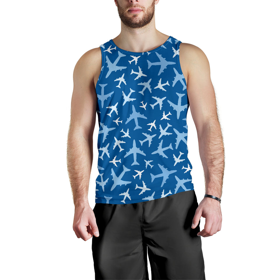 Airplane pattern in the sky Men Tank Top