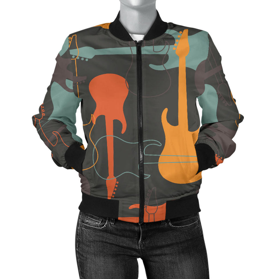 Electric Guitars Pattern Women'S Bomber Jacket