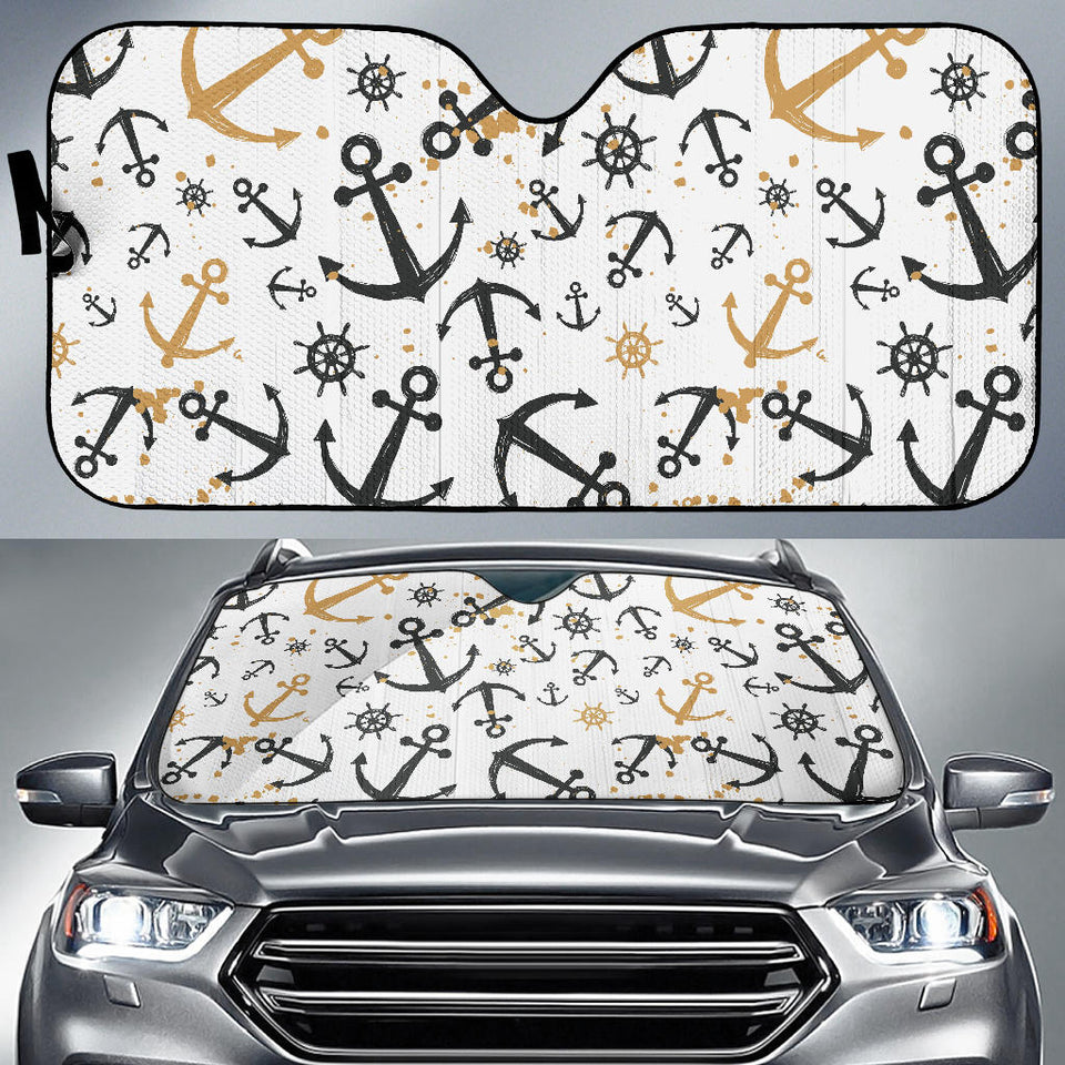 Anchors Rudders Pattern Car Sun Shade
