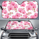 Pink Purple Orchid Pattern Background Car Sun Shade
