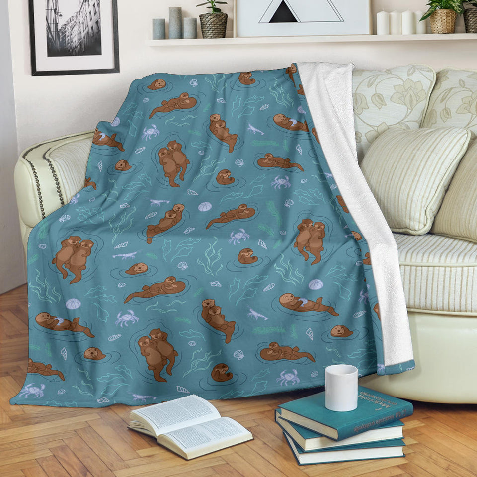 Sea Otters Pattern Premium Blanket