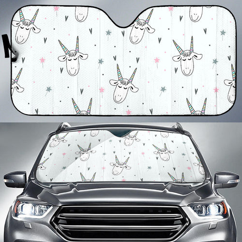 Cute Goat Design Pattern Car Sun Shade